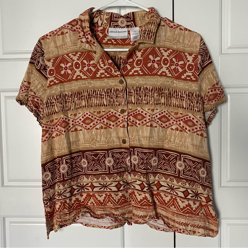 Alfred Dunner Button-up Blouse